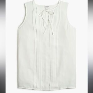 NWT: J. Crew Ivory Sleeveless Top with Tie Neck, Size Medium